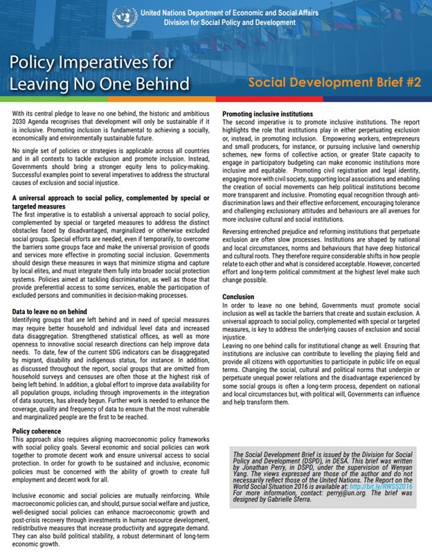 2. Policy Imperatives for Leaving No One Behind
