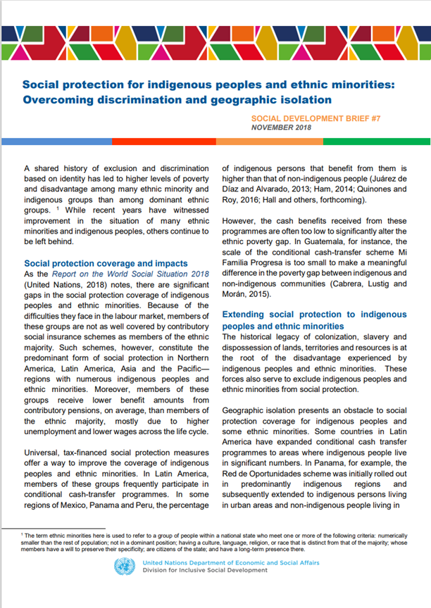 7. Social protection for indigenous peoples and ethnic minorities: Overcoming discrimination and geographic isolation