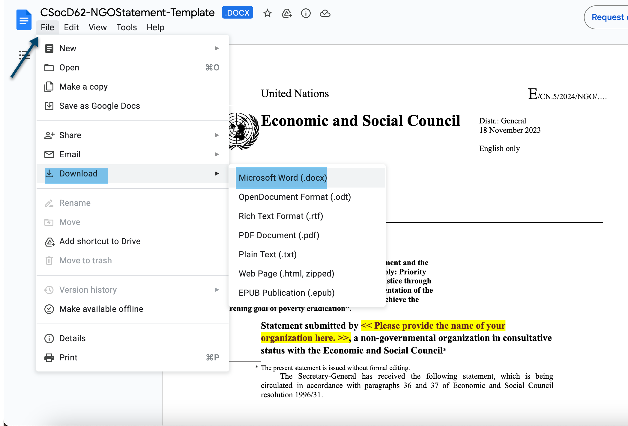 CSocD62 NGO Written Statement