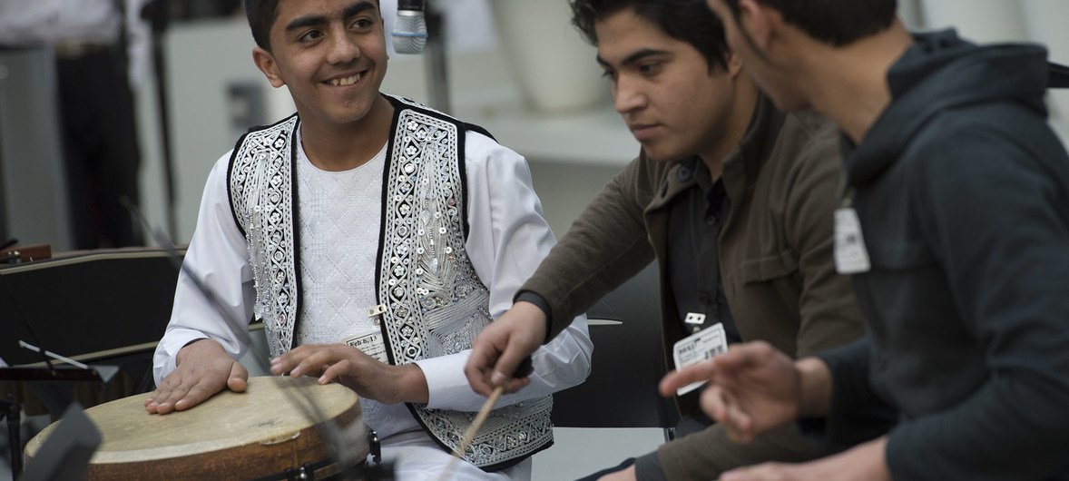 World Bank/Roxana Bravo Students from the Afghanistan National Institute of Music, about half of whom are orphans and former street children and about one-third girls, play their instruments.