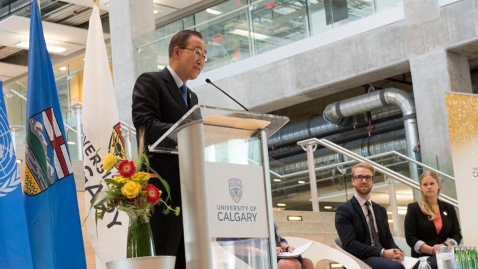 UN Photo/Mark Garten Secretary-General Ban Ki-moon addresses faculty and students at the University of Calgary.