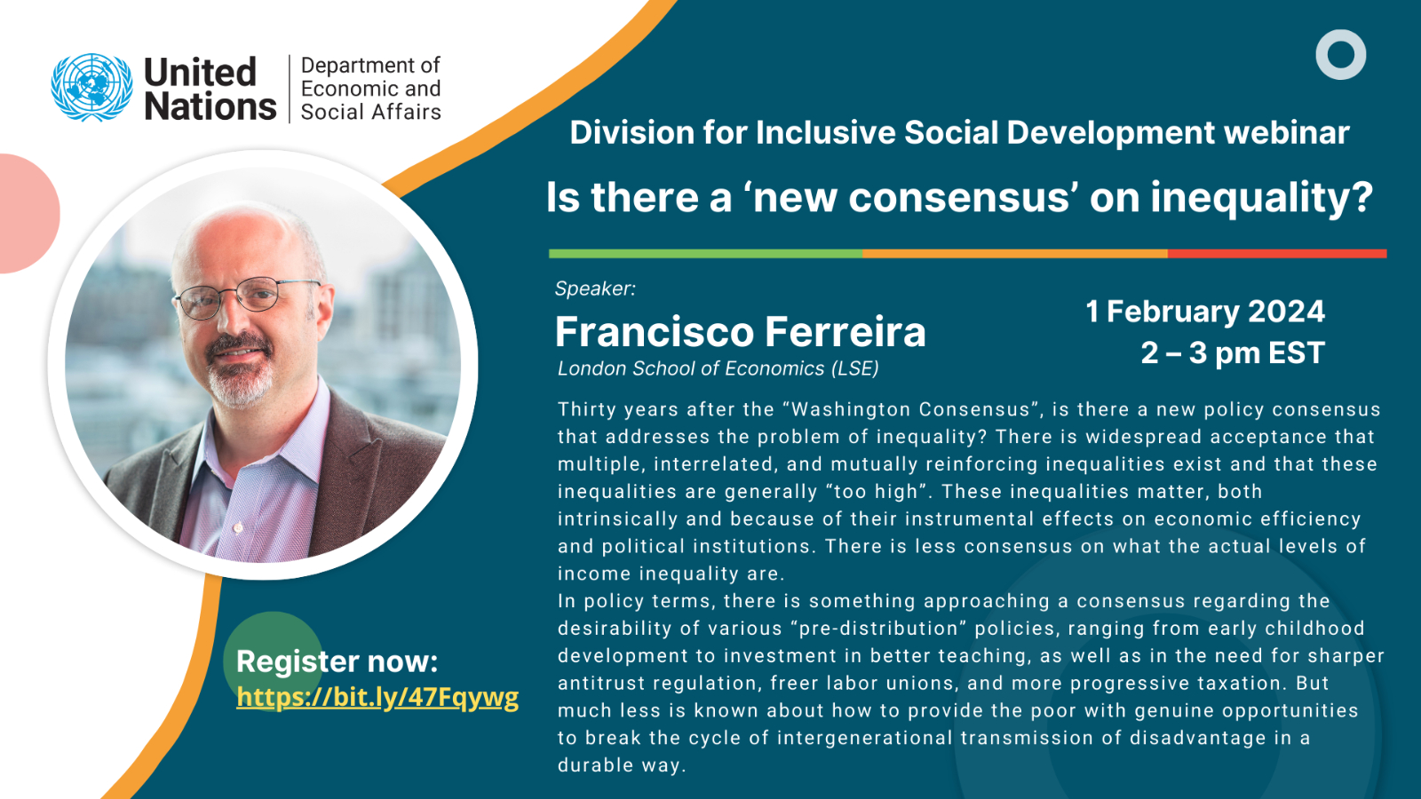 UN DESA DISD Webinar on "Is there a ‘new consensus’ on inequality?"