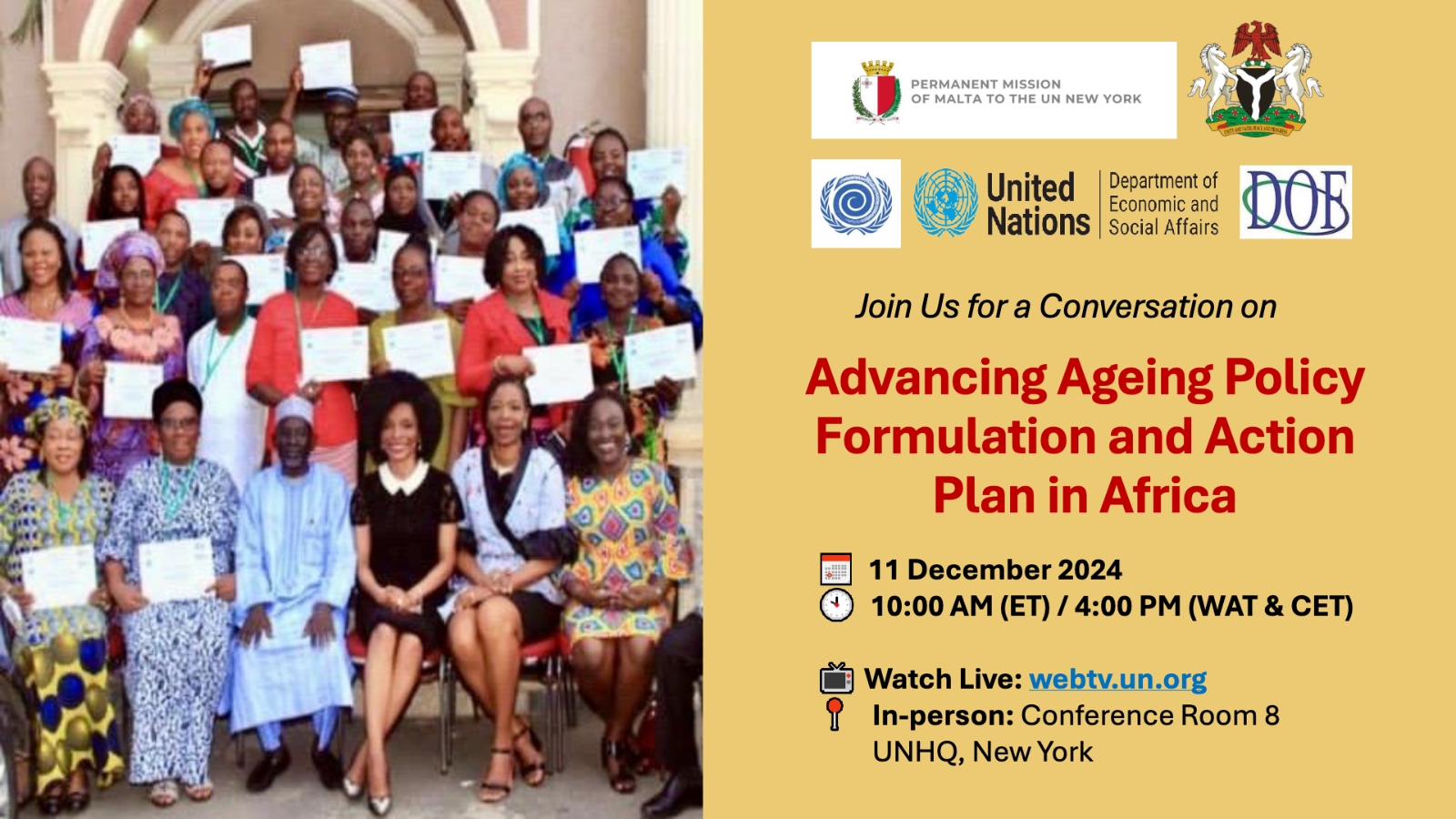 Flyer Unite to Advance Ageing Policies in Africa