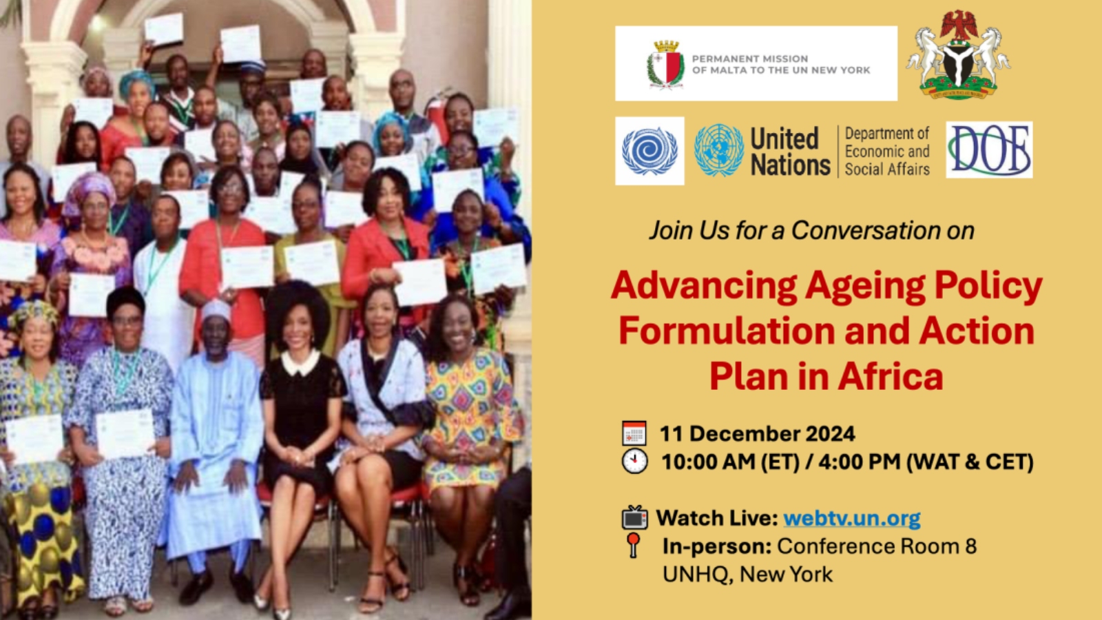 Flyer Unite to Advance Ageing Policies in Africa