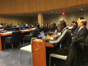 Image of Mark Mapemba of Inclusion International speaking to the Commission for Social Development