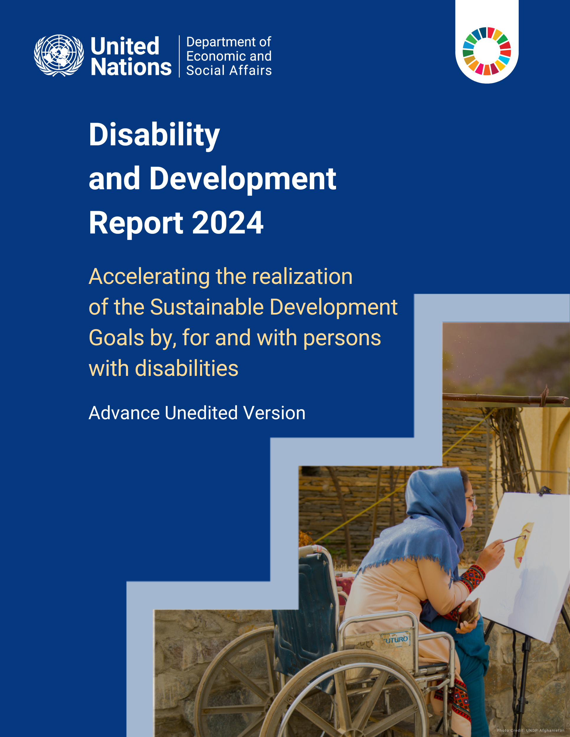 Cover of the UN Flagship Report on Disability and Development 2024