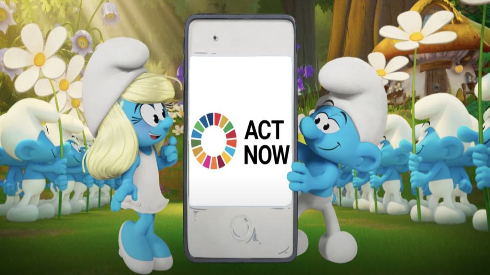 Video PSA Screenshot The Smurfs are joining forces with the UN ActNow campaign and UNICEF to encourage everyone, to Speak Up and Speak Out to create a blueprint for a better world for all