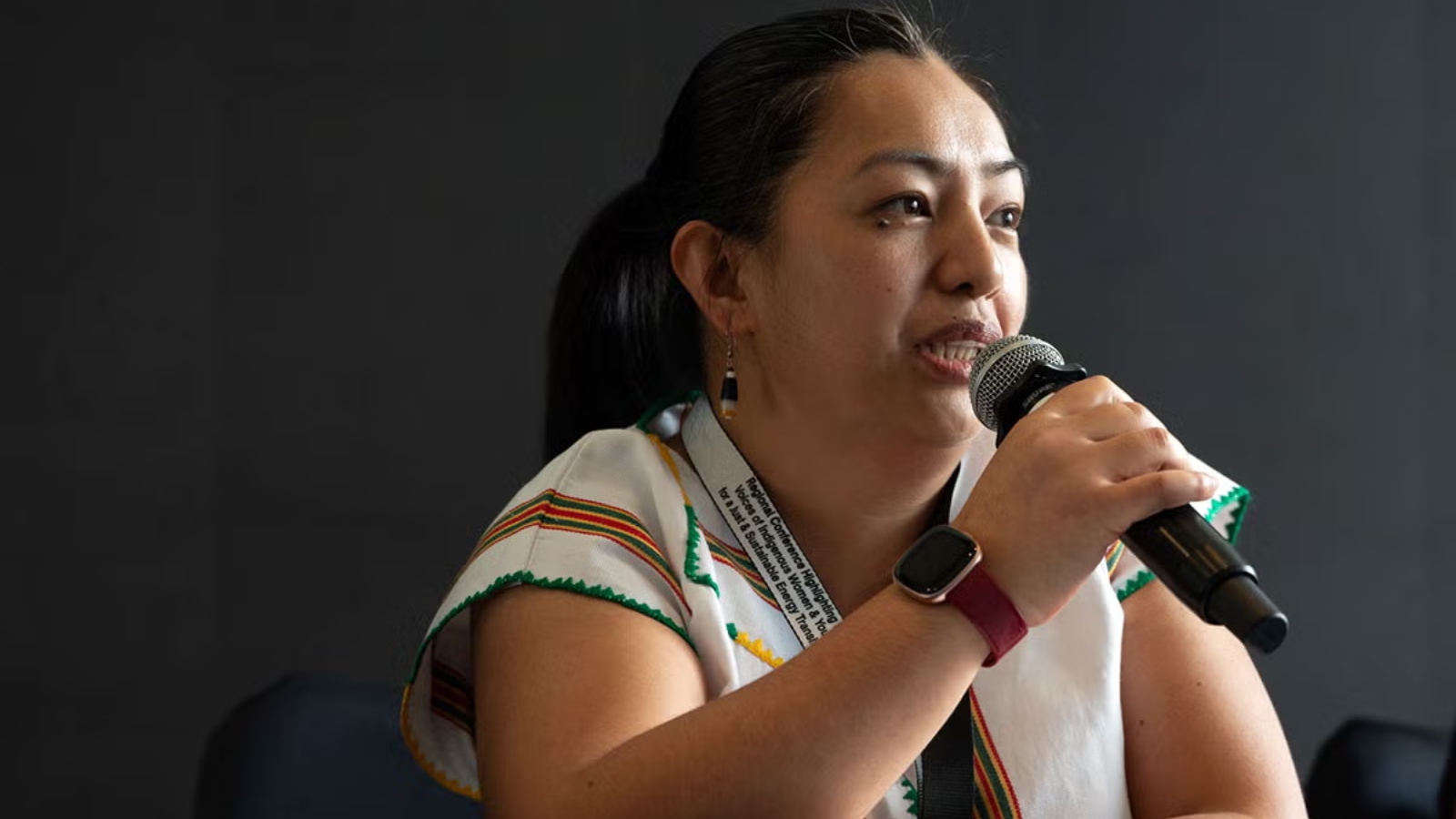 Robie Halip at the “Regional Conference Highlighting the Voices of Indigenous Women and Youth for a Just and Sustainable Energy Transition” co-organized by UN Women in Bangkok, Thailand in September 2024. Photo Courtesy of the Right Energy Partnership with Indigenous Peoples