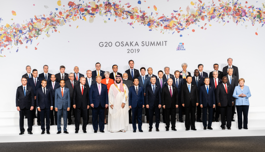 813358-G20Summit Group photo of Heads of States and others attending the G20 Summit in Osaka, Japan.
