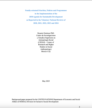 Family-oriented Priorities, Policies and Programmes in the Implementation of the 2030 Agenda for Sustainable Development as Reported in Voluntary National Reviews 2020-2024