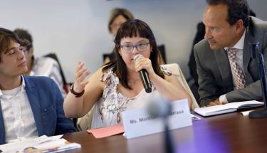 PHOTO | Ms. Montserrat Vilarrasa, Secretary of the Assembly of Human Rights Montserrat Trueta and Member for Intellectual Disability at the City Council of Barcelona, speaking during a High-Level Meeting of Women with Disabilities in Political and Public Leadership (UN Women Headquarters, New York, June 2019). UN Women.