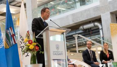 UN Photo/Mark Garten Secretary-General Ban Ki-moon addresses faculty and students at the University of Calgary.