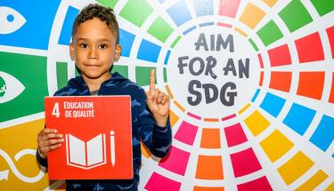UN Photo/Loey Felipe The UN says that progress on half of all SDG targets is weak and insufficient.