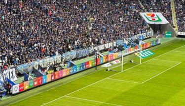 UN Japan/Shota Urano The Sustainable Development Goals are promoted on hoardings at Gamba Osaka's stadium.
